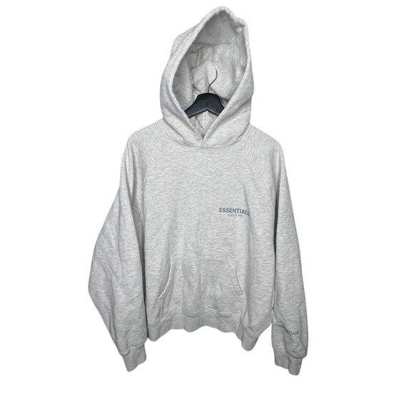 Essentials Fear of God Hoodie Gray With Reflective Lettering Medium - Picture 2 of 8